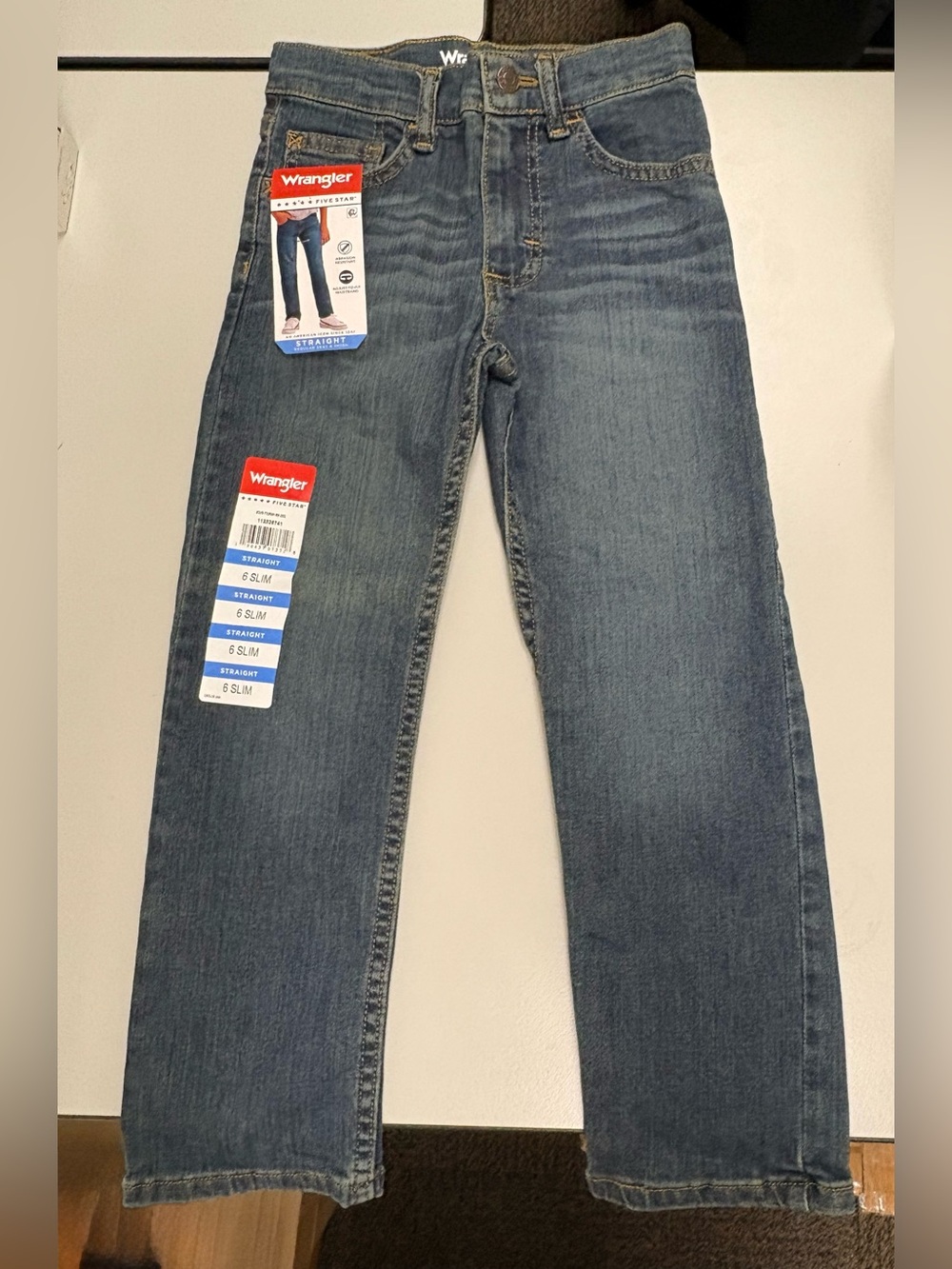 Wrangler 6 Slim Boys Adjustable Waist Band 5 Pocket Blue Jeans